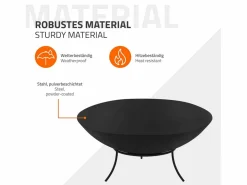 ECD Germany Brasero de acero basero con 3 patas para barbacoa Ø 55 x 24 cm Negro Outlet
