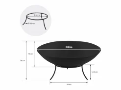 ECD Germany Brasero de acero basero con 3 patas para barbacoa Ø 55 x 24 cm Negro Outlet