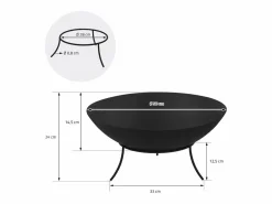 ECD Germany Brasero de acero basero con 3 patas para barbacoa Ø 50 x 24 cm Negro