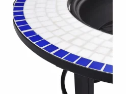 vidaxl Brasero|Brasero de mosaico cerámica y blanco 68 cm
