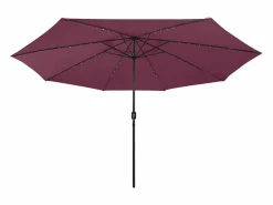 Garden Furniture Sombrilla|Brintir Sombrilla de jardín con luces LED rojo burdeos 400 cm