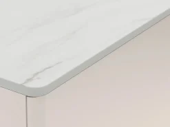 Vente-unique Buffet 3 puertas con LEDs en MDF - Beige y efecto mármol blanco - DEVIKA Beige / Blanco Clearance