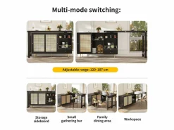 ModernLuxe Mueble Bar|Buffet, barra de cocina giratoria extensible - en MDF - con diversos almacenamientos -