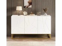 Buffet brillante moderno - 3 puertas con 3 estantes ajustables - 130x36x76 cm -^ModernLuxe Best