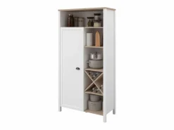 Buffet Cocina Coper Botellero 1 Puerta 9 Estantes /Roble 95x185 cm Blanco Clearance