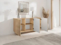 Vente-unique Aparador|Buffet con 3 puertas de MDF - Color: Natural - LUDIMA