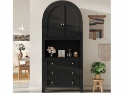 Buffet de cocina 70×35×180 cm - 2 puertas y 3 cajones - parte superior abovedada -^ModernLuxe Clearance