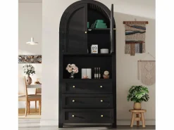 Buffet de cocina 70×35×180 cm - 2 puertas y 3 cajones - parte superior abovedada -^ModernLuxe Clearance