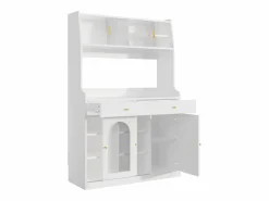 ModernLuxe Aparador De Cocina|Buffet de cocina 120×40×180 cm - con iluminación LED - 2 cajones y 5 puertas - estantes ajustables -