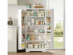Buffet de cocina 60×35×128 cm - con sensor de luz LED - con 2 puertas - con estantes -^ModernLuxe Outlet