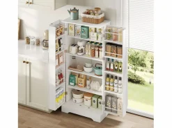 Buffet de cocina 60×35×128 cm - con sensor de luz LED - con 2 puertas - con estantes -^ModernLuxe Outlet