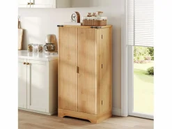 Buffet de cocina moderno 60,5x40x120cm - con luz detector LED - con 2 puertas y un portaespecias - Natural^ModernLuxe Online