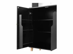 Buffet de cocina moderno 120x40x184cm - con toma de corriente y portacopas de vino - con 3 cajones y 5 puertas -^ModernLuxe Clearance