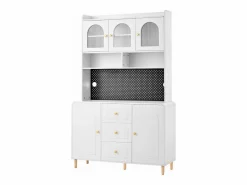 Buffet de cocina moderno 140x40x190cm - con estantes abiertos - con 3 cajones y 5 puertas -^ModernLuxe Outlet