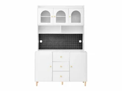 Buffet de cocina moderno 140x40x190cm - con estantes abiertos - con 3 cajones y 5 puertas -^ModernLuxe Outlet