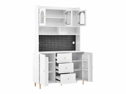 Buffet de cocina moderno 140x40x190cm - con estantes abiertos - con 3 cajones y 5 puertas -^ModernLuxe Outlet