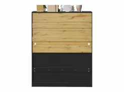Buffet de cocina moderno 140x40x175cm - 6 puertas + 3 cajones + 9 estantes - mueble alto - con iluminación LED -^ModernLuxe New