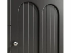 ModernLuxe Buffet de cocina 120x40x180 cm - 4 puertas + 3 cajones - mueble alto - con iluminación LED - Estilo moderno - Negro Discount