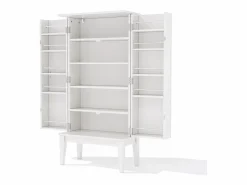 ModernLuxe Buffet de cocina 59x30x120cm - 2 puertas de almacenamiento con estantes - estilo retro - Blanco Outlet
