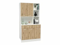 Buffet Hugo haaus, Roble Artisan/Blanco, 100 x 44 x 188 cm^ Online