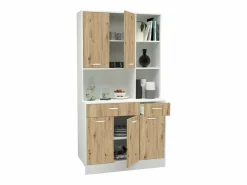 Buffet Hugo haaus, Roble Artisan/Blanco, 100 x 44 x 188 cm^ Online