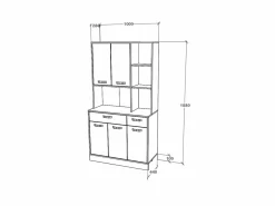 Buffet Hugo haaus, Roble Artisan/Blanco, 100 x 44 x 188 cm^ Online