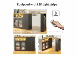 Buffet、Mueble de barra corrediza de MDF - Con LED y gamas varias -^ModernLuxe Hot