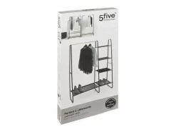 Burro de Ropa 1 Barra 4 Estantes Metal 150x102 cm^5five Outlet