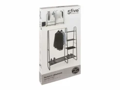Burro de Ropa 1 Barra 4 Estantes Metal 150x102 cm^5five Outlet