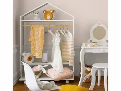 Atmosphera for Kids Mueble Perchero|Burro Ropa Infantil con Ruedas Melamina 81 cm