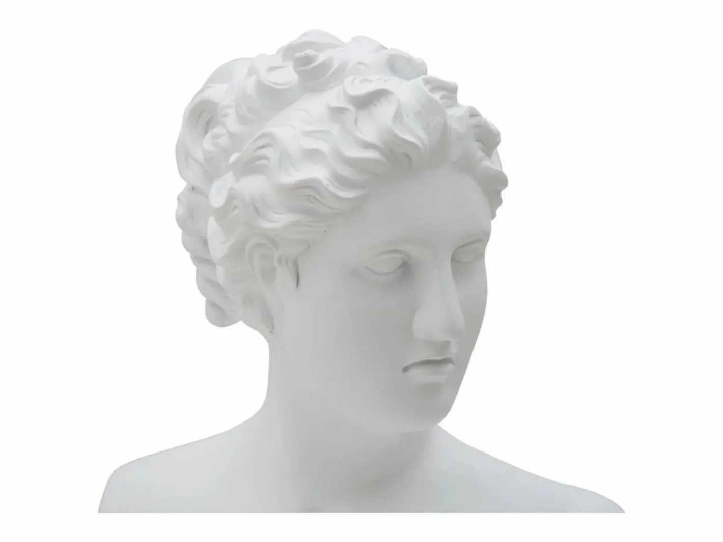 Busto decorativo clásico de mujer en poliresina h34 cm Blanco