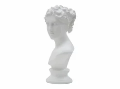 Busto decorativo clásico de mujer en poliresina h34 cm Blanco