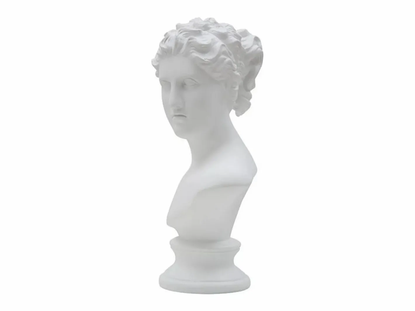 Busto decorativo clásico de mujer en poliresina h34 cm Blanco