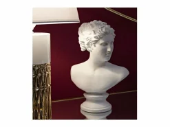 Busto decorativo clásico de mujer en poliresina h34 cm Blanco