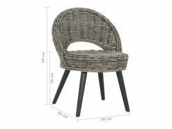Conjunto Sofá Y Sillón|Butaca de ratán kubu 60x60x79 cm SHL5413