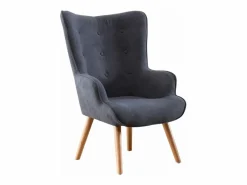 Cambia tus muebles Butaca de 95x71x75 cm con reposabrazos en color y patas de madera marrones Dakota Gris Clearance