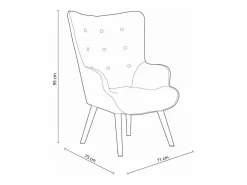 Cambia tus muebles Butaca de 95x71x75 cm con reposabrazos en color turquesa y patas de madera negras Dakota Azul turquesa Hot