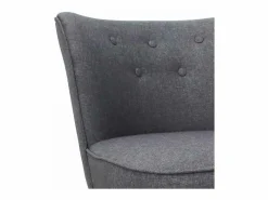 Butaca de 77x58x57 cm de tela antimanchas en color marengo y patas de madera Daven^Cambia tus muebles Clearance