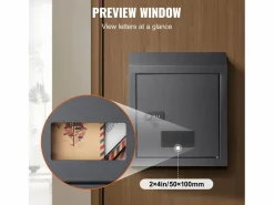 Buzón|Buzón Con Llave a Través de la Puerta SucceBuy, Cerradura de Combinación, Gris Oscuro – Almacenamiento Seguro y Elegante del Correo