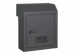 Buzón|Buzón Con Llave a Través de la Puerta SucceBuy, Cerradura de Combinación, Gris Oscuro – Almacenamiento Seguro y Elegante del Correo