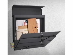 ML-DESIGN Buzón|Buzón correos acero antracita casillero portal depósito de periódico 2 llaves