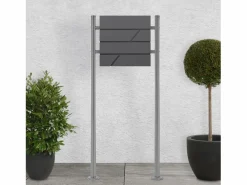 ML-DESIGN Buzón correos acero antracita casillero depósito periódico con soporte plateado Gris antracita Discount
