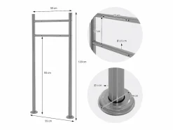 ML-DESIGN Buzón correos acero antracita casillero depósito periódico con soporte plateado Gris antracita Discount