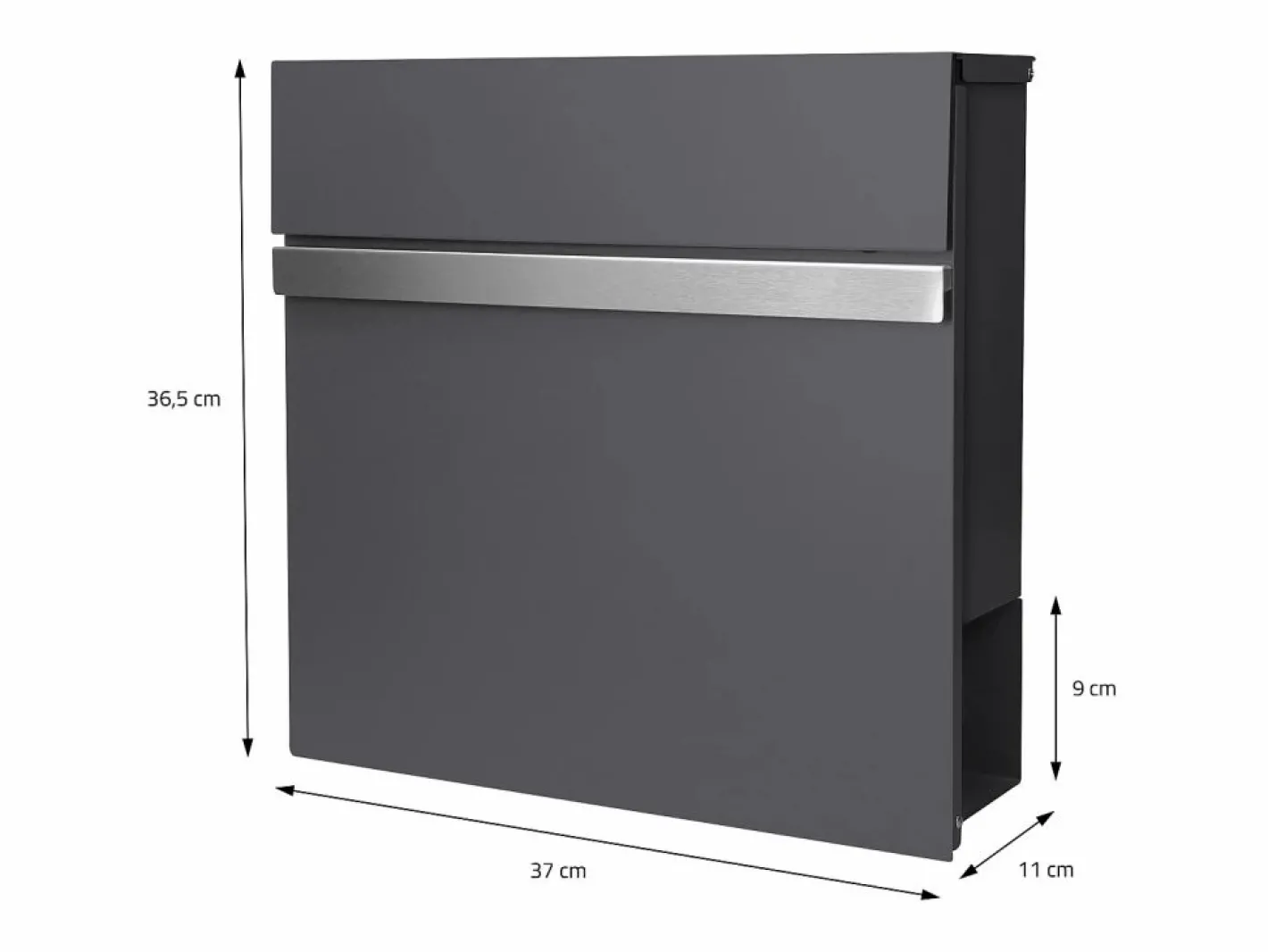 ECD Germany Buzón de acero inoxidable para correos y periodicos + base poste 120cm antracita Gris antracita Outlet