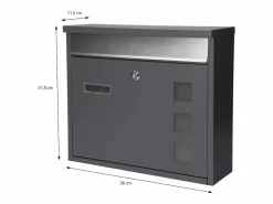 ML-DESIGN Buzón de acero inoxidable montado en pared antracita moderno casillero de correo Gris antracita Clearance
