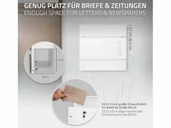 Buzón de correos acero casillero con compartimiento de periódico 2 llaves^ECD Germany Clearance