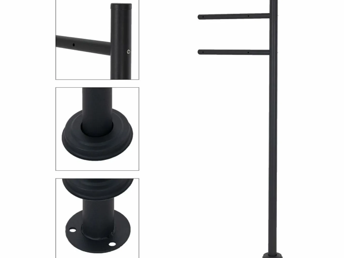 ML-DESIGN Buzón de correos con soporte con compartimento para periódicos antracita mate Gris antracita New