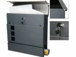 Buzón de pared con compartimento para periódicos 3 ventanas^ECD Germany New