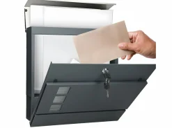 Buzón de pared con compartimento para periódicos 3 ventanas^ECD Germany New