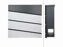 Buzón de pared moderno mármol blanco acero óptico^ML-DESIGN Best
